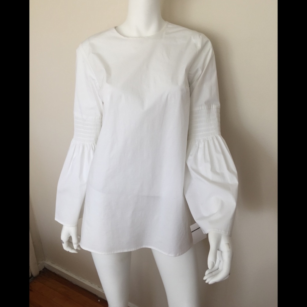 NWT Michael Kors white cotton bell sleeve blouse
